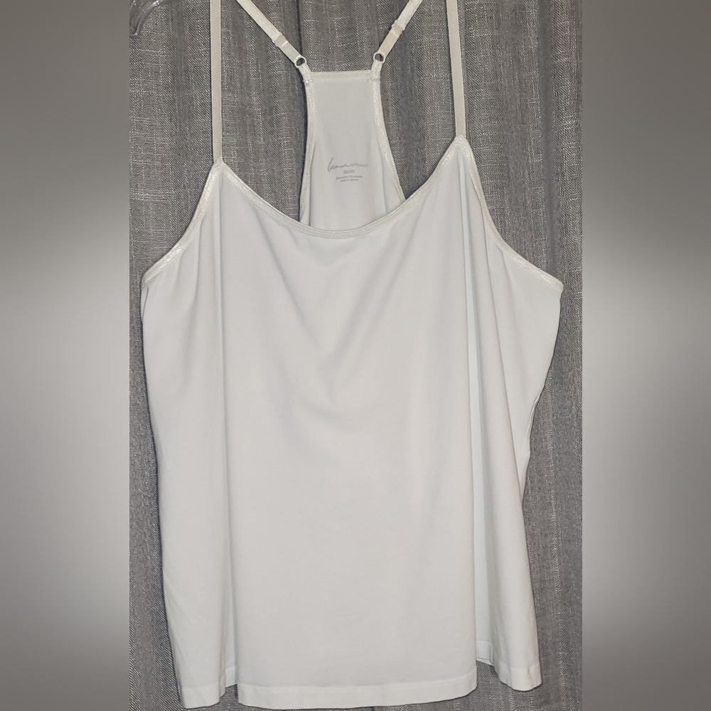 Lane Bryant White Racerback Cami with Adjustable Straps